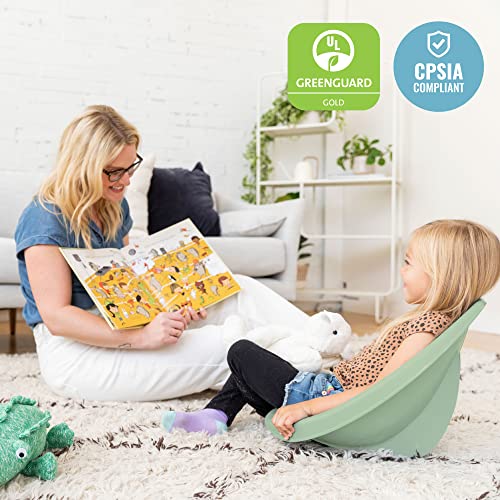Image of ECR4Kids Leaf Floor Seat, Rocker Chair, Sage /Grey, 6-Piece