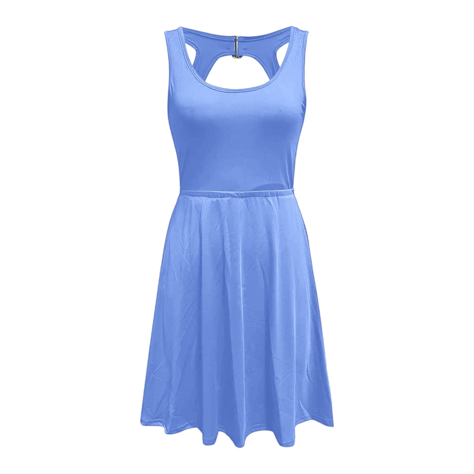 Vestido de tenis casual de verano para mujer con pantalones cortos debajo de la prenda atlética, para entrenamiento, vacaciones, playa, vacaciones