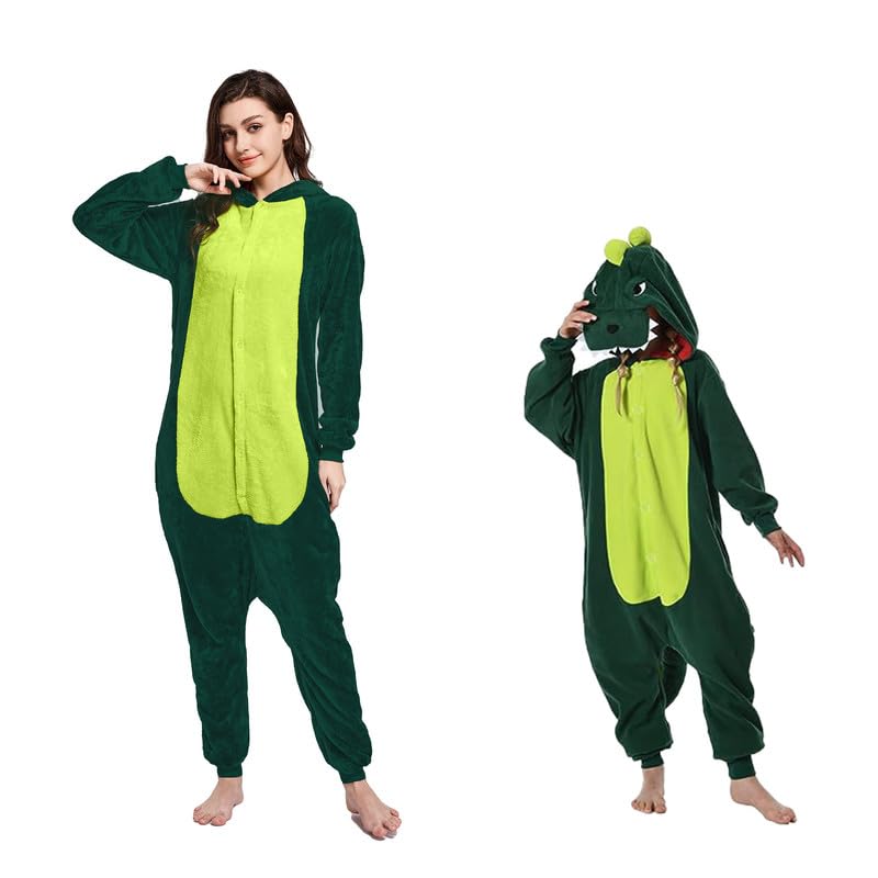 Pijama de Dibujos Animados de Dinosaurio,Mono Animales Pijama Adorable,Disfraz de Cosplay para Niños y Adultos para Carnaval y Fiestas de Halloween