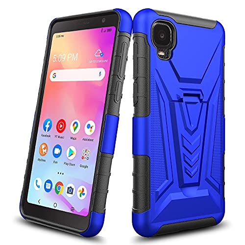 Galaxy Wireless Case For Alcatel Tcl A3 A509Dl / Tcl A30 Case With Tempered Glass Screen Protector Hybrid Cover With Kickstand Phone Belt Clip Holster - Blue #TOP5