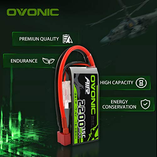 Ovonic 2S Lipo Battery 35C 2200Mah 7.4V Lipo Battery With Dean-Style T Connector For Rc Airplane Helicopter Quadcopter Fpv Racing Drone(2 Packs) #TOP2