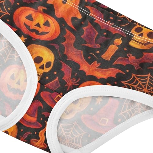 Joisal Personalized Toddler Underwear Floral 2t Cotton Little Girl Panties Halloween Pumpkins Black Briefs Undies Kids4