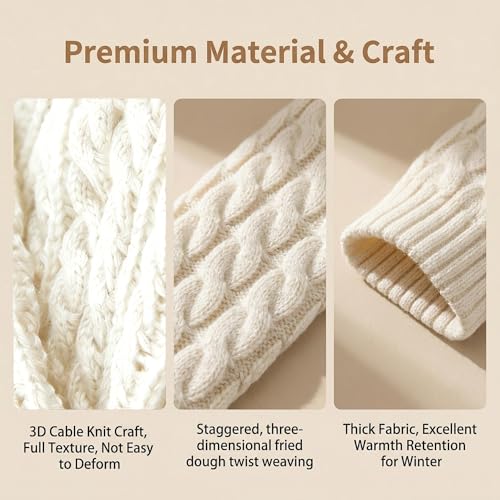 Image of erioctry 1Pair Women Knit Winter Thermal Warm Leg Warmers Crochet Knitted Long Socks Boot Cuffs Topper Knee Brace Pads Knee Warmers Clothing Accessories for Women Lady Girls Best Xmas Gift