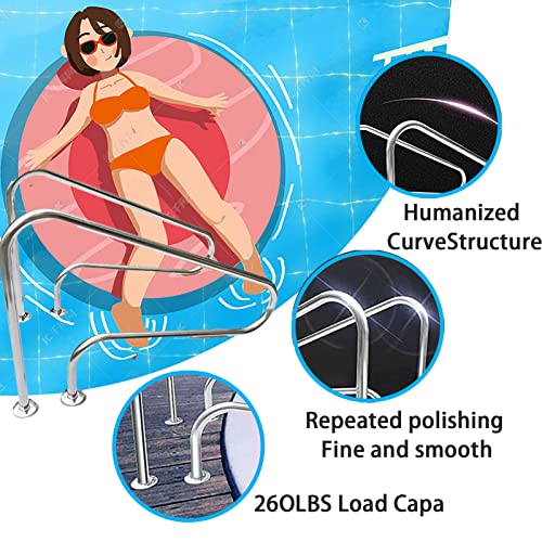 Barandilla de Seguridad para Piscina 2 Piezas Acero Inoxidable miniatura 3