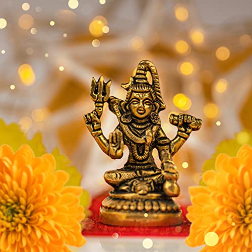 Estatua de Shiva en Latón 3 pulgadas Decorativa miniatura 2