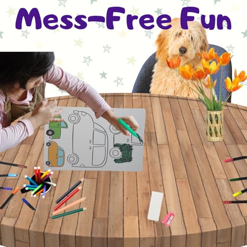 Image of Crackles Birthday Return Gifts For Kids Party - Coloring Stationery Sheets For Kids 3 4 5 6 7 Birthday Return Gifts For Girls, Boys - Coloring Drawing Painting stationery Kit - Mix Prints - Pack of 10