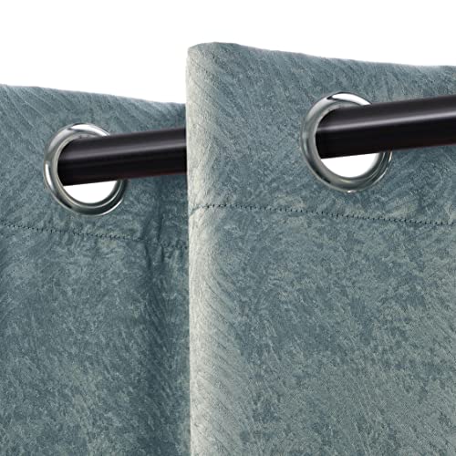 Superior Blackout Curtains, Room Darkening Window Accents, Sunblocking, Thermal, Modern Geometric Waves with Grommets - Image 2