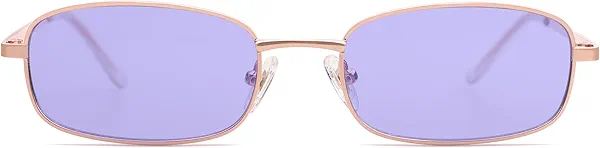 SOJOS Trendy Small Y2k Rectangle Sunglasses Womens Mens, Retro Narrow Chic Thin Skinny Sunnies SJ1187