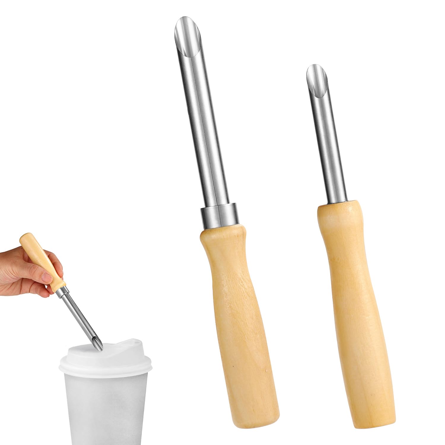 2pcs Plastic Cup Lid Hole Puncher for Straw, Straw Puncher for Plastic Lids Lemonade Straw Hole Puncher Lemonade Cup Lid Hole Puncher for Straw for Lemon Water and Milk Tea Lids