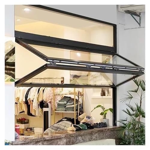 売店用カスタムサイズ 売店用窓、アルミ合金フレーム折りたたみ式サービスウィンドウ、フードトラック用、5mm強化ガラス付き、サイズカスタマイズ可能(20x32in(50.8x81.2cm))
