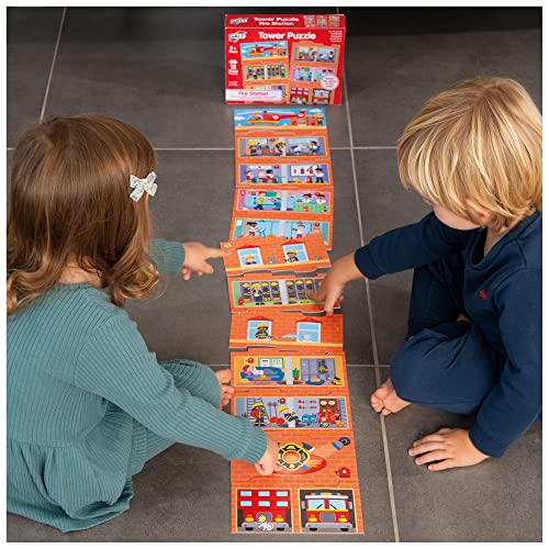 Galt, Tower Puzzle - Fire Station, Jigsaw Puzzles for Kids 12 piece puzzle, Ages 2 years Plus, Red, Yellow, 18 X 108Cm (7" X 43") - Image 3