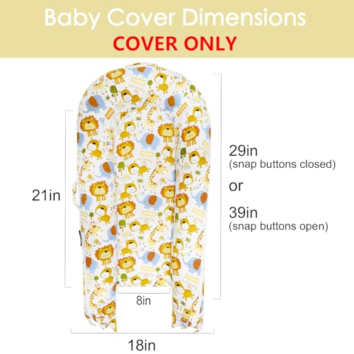 Image of Mexxi Infant Lounger Baby Nest Replacement Cover | Hypoallergenic | Premium | [Fits Dockatot Deluxe+] (Cover Only) (Happy Animals)