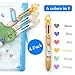 YEEMO 4-Pack 6-in-1 Multicolor Ballpoint Pens, 0.7 mm Multi Color Pens All in One with Crystal Decorative Toppers & Pen Pouch, Creative Writing Pens for Office, Journaling & Everyday Use (Duckling)