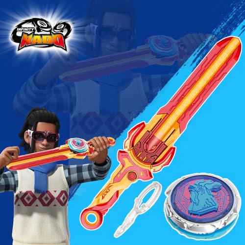 INFINITY NADO Spinning Top for Boys, Metal Battle Tops Sword Launcher, Battling Tops for Boys Girls 5 6 7 8 9 10 11 12 Years, Standard Pack Gold Warrior Phoenix