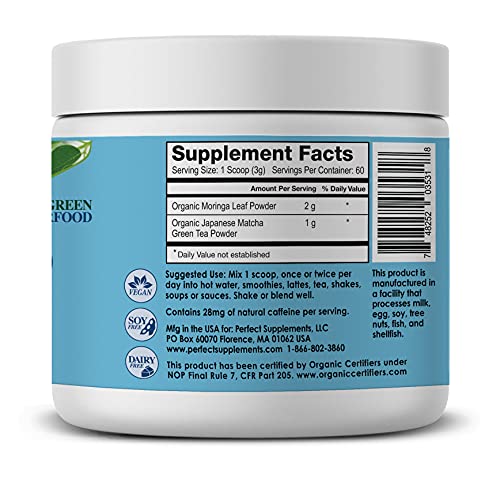 Polvo orgánico de matcha y moringa 180 gramos miniatura 2
