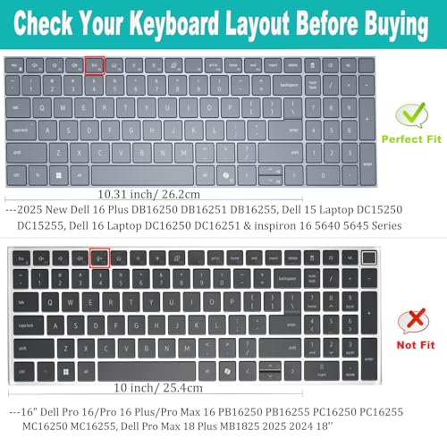Protector de teclado para laptops Dell 16 Inspiron miniatura 2