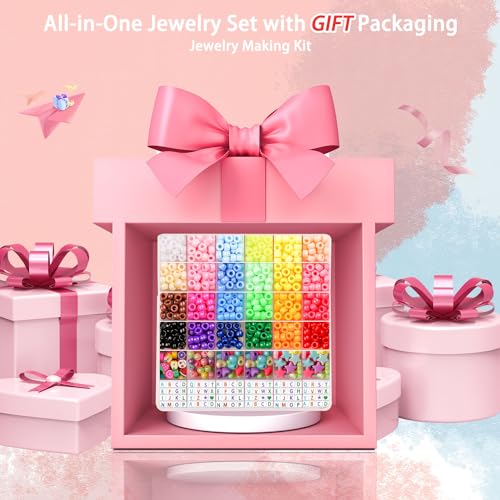 AIXPROBEAD Kit de fabricação de pulseiras – Conjunto de miçangas de pônei de 24 cores, kit de artesa