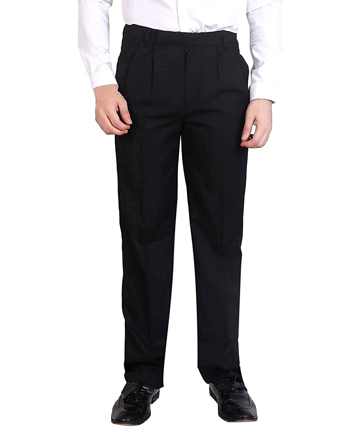 Formal Pleated Front Trouser Pant for Men Regular fit Straight Pocket Parallel Gents Pant for Office interviews Parties-picture-22