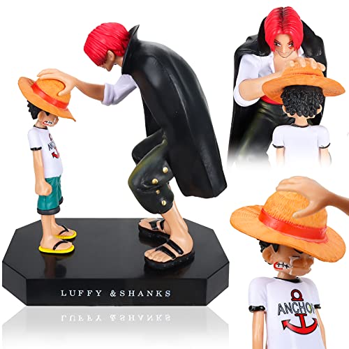 One Piece Figura Anime, One Piece Figures Modelo, 18cm One Piece Figura Anime, Luffy Shanks Figuras...