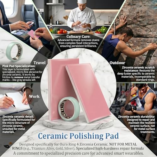 Cynelora 2 Pack Ceramic Polishing Pad Compatible with Oura Ring 4 Ceramic, Professional Scratch Remover & Surface Restore Kit, High-Precision Buffing Tool for Smart Ring Maintenance - Pink — view 6