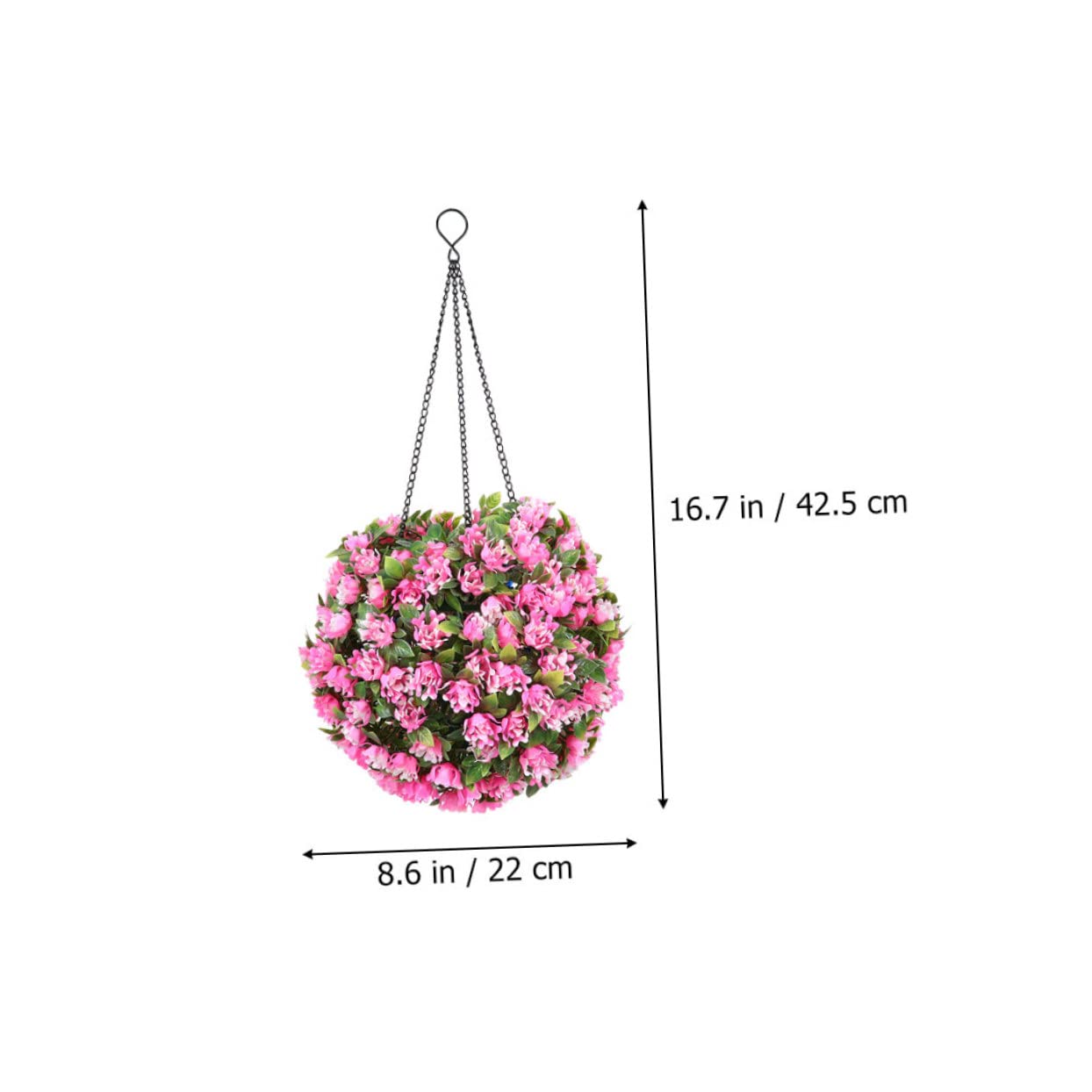 Healifty Solar Lighted Topiary Flower Ball Outdoor Garden Decor Solar Powered Hanging LED Lamp for Weddings Holidays Artificial Floral Accent Automatic Dusk