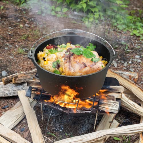 Liferun Dutch Oven Pot With Lid, 13.2 Quart Cast Iron Dutch Oven, With Lid Lifter Handle & Stand And Dual Function Lid Griddle For Home Cooking Bbq Baking #TOP7