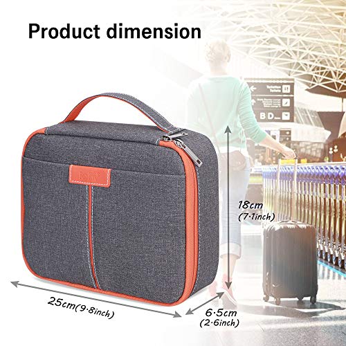 Electronics Organizer Travel Cable Organizer, Toplive Electronics Accessories Case Travel Gadget Bag for Charging Cables, USB Drive, Mouse,Power Bank, Tablet(Up to 8''),Dark Grey-Orange
