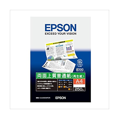 (業務用セット) エプソン EPSON純正プリンタ用紙 両面上質普通紙(再生紙) KA4250NPDR 250枚入 【×5セット】 ds-1537503