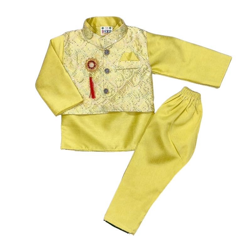 Image of Baby Boys Ethnic Dress Full Sleeves (Coty, Kurta & Pyajama) 0 Month to 4 Year Boy
