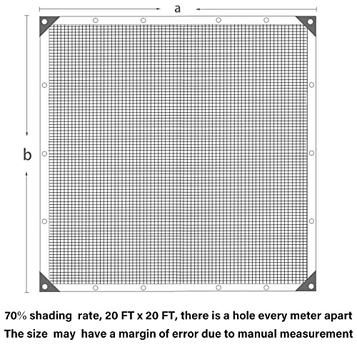 Image of winemana 70% Black Shade Cloth, 20 x 20 FT Durable Mesh Tarp with Grommets, Resistant Garden Sun Shade Netting with Taped Edge for Plant Cover, Greenhouse, Patio, Tomatoes, Chicken Coop, Barn Kennel