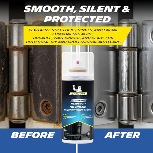 Image of MICHELIN Silicone Lubricant Spray for Car & Bike 135ml Multipurpose Lube & Protective Coating | Restores Movement & Shine | Safe on Rubber, Plastic, Window Channels & Metal Parts