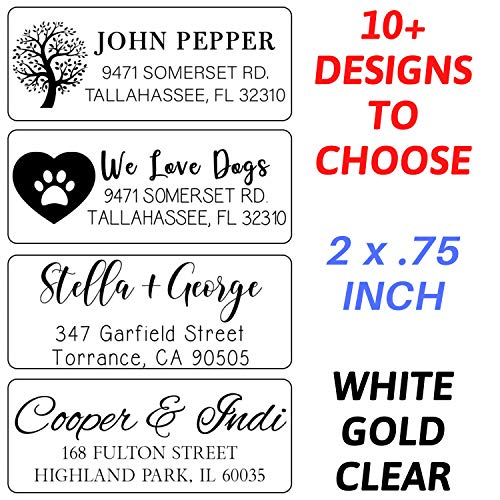 Choose Design! - Address Labels Clear White Gold Silver Personalized Return Address Labels Customized Mail Labels Wedding Labels Custom Address Stickers - Thumbnail 4