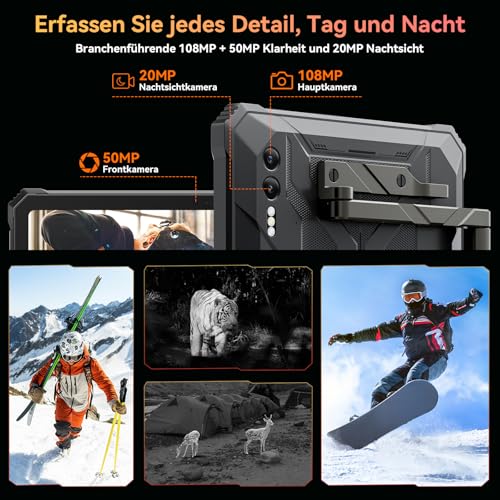 Blackview Active10 Pro Outdoor Tablet 30000mAh Akku 36GB RAM + 512GB ROM 11 Zoll FHD+ Rugged Tablet 108MP+50MP Kamera Dimensity 7300/5G LTE/WiFi 6/GPS/Nachtsicht – Bild 7