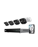 eufy PoE NVR Security System E40, 24/7 Recording,Up to 16CH, 2TB HDD, 4 4K Bullet Cams, Wired Outdoor Cam, 4K UHD, 122° FOV, Color Night Vision, AI Detection, Red and Blue Strobe