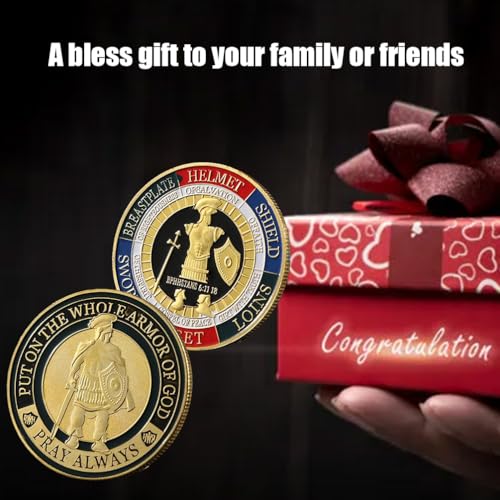 Moneda conmemorativa Armor of God Challenge Coin miniatura 2