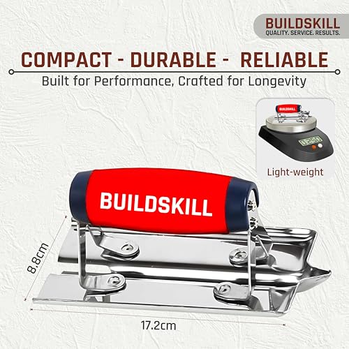 Image of BUILDSKILL middle groover concrete edger tool | high-quality concrete edging towel with ergonomic rubber handle | durable carbon /stainless steel blade | ideal for construction and concrete projects