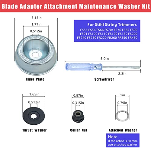 NeJesZoe Gardening Machine Lawnmower Blade Adapter Attachment and Blade