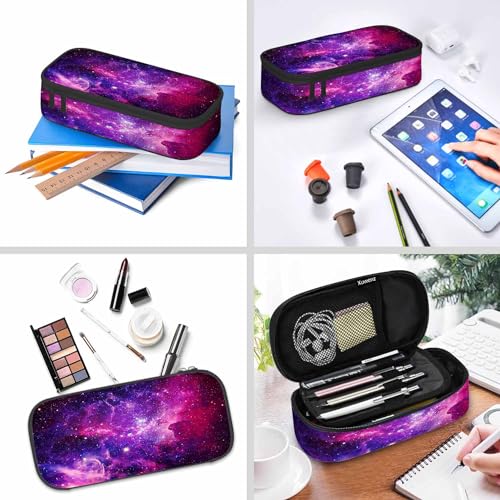 Image of Galaxy Pencil Bag Purple Blue Burst Star Space Starry Sky Big Capacity Pencil Case Pencil Pouch Pen Bag for School Boy Girl Teen Men Women