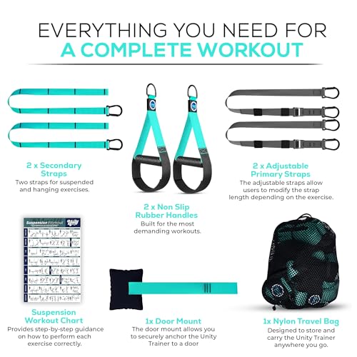 The Unity Training Co. All In One Suspension Trainer Kit, Full Body Workout at Home, Exercise Straps That Will Help You Build Muscle, Burn Fat and Improve Mobility - Image 2