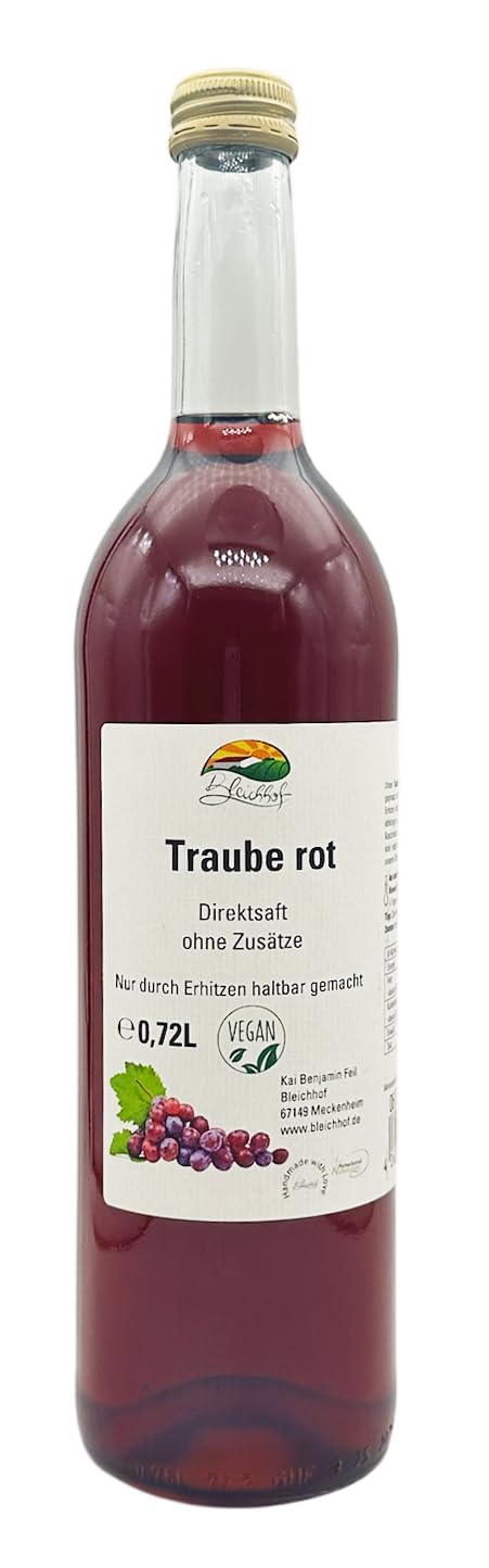BLEICHHOF® Traubensaft (rot) -Direktsaft, vegan (12x0,72l)
