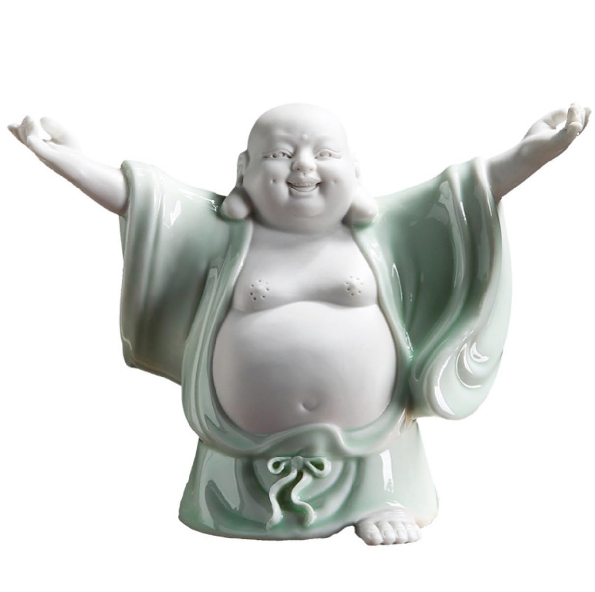 Figura de Buda de Decoración Estatua De Cerámica De Buda Sonriente Para La Buena Suerte, Estatua De Buda Feliz Y Afortunado Para La Buena Suerte, Prosperidad, Decoraciones De Coches De Oficina Estatua