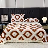 LEVINIS Large Bohemian Bed Blankets 80'' × 90'', Ultra Soft Aztec Bed Blanket for All Season, Cozy, Plush, Bohemian Throw Blanket for Couch/Sofa/Office/Camping, Coffee