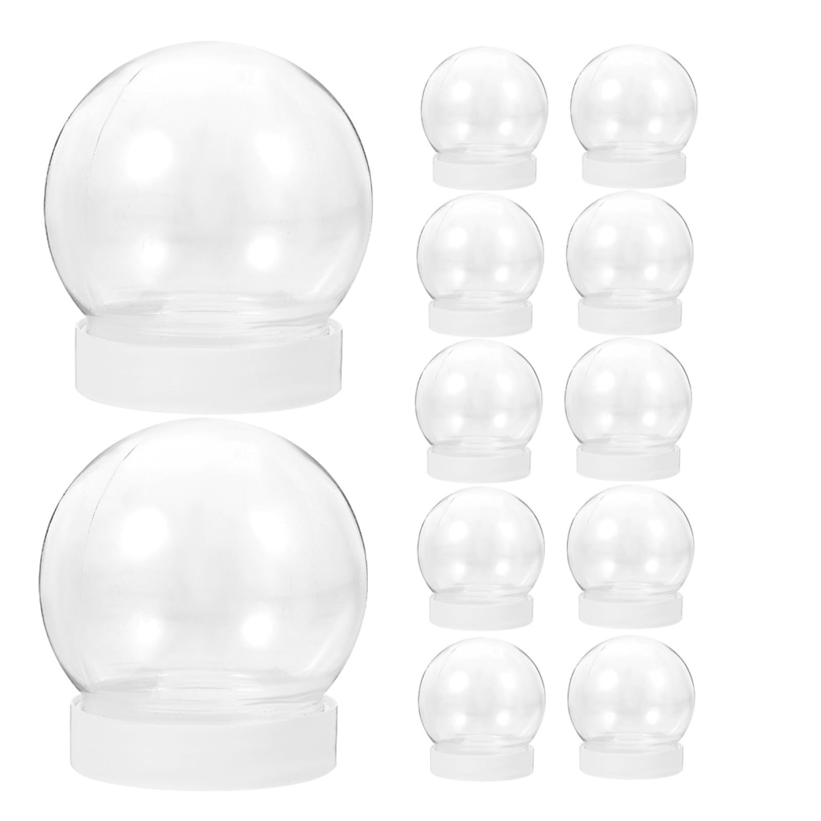 Bolas de nieve de plástico para manualidades navideñas de HOLIDYOYO, 12 unidades redondas