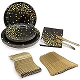 dekoteller bronze Goldfolie-Punkt-Entwurf: Diese Partyversorgungen, die mit goldenem Folientupfenmuster entworfen sind und jeder Party einen eleganten, modernen Touch verleihen, sind die perfekte Wahl für eine goldene themenorientierte Party.