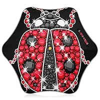 Classic Girls Umbrella for Kids Heavy Duty Uv Protection Sun Umbrella Toddlers Rain Umbrellas for Boy Ladybug Sparkle Red Black Gemstones