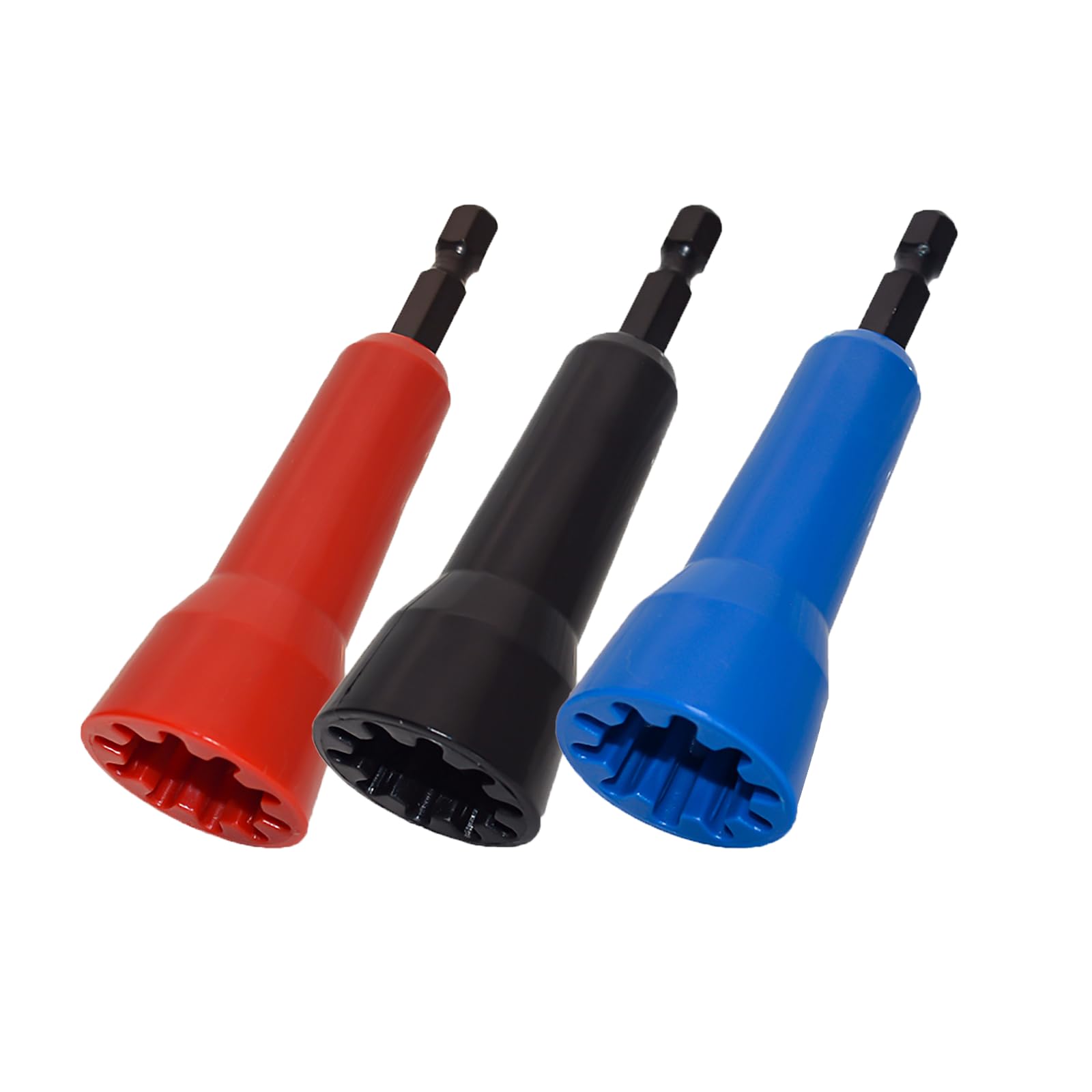 3 Pcs Wire Twister Tool for Drill,Wire Nut Twister,Spin Twist Wire Connector,Cable Stripping and Twisting Tool with 1/4" Chuck for Electric Cable(Black,Red,Blue)