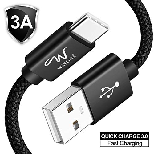 Wayona USB A to Type C 65W/3A Nylon Braided 3FT/1M Ultra Fast Charging Type C Cable QC 2.0/3.0 For Samsung,Mi,Realme,Oppo, iPhone 15, 15 Pro, 16 Pro Max, 15 Plus (1M, Black) - Image 2
