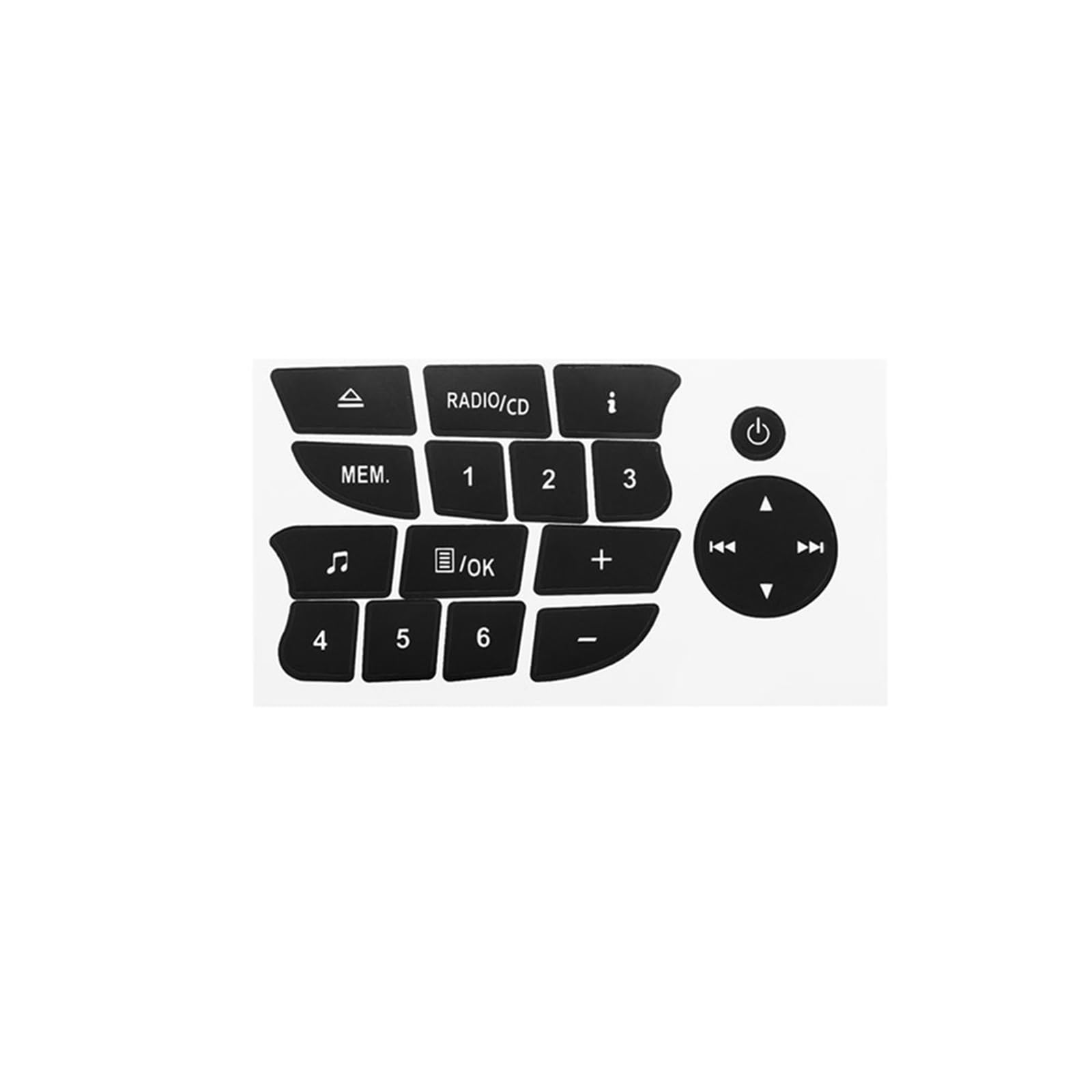 Wsbojxth One Color Repair Patch Compatible With Megane For Twingo 2009-2011 Car Tuning Button Repair Stickers Cd Radio Audio Button Repair Decals Stickers