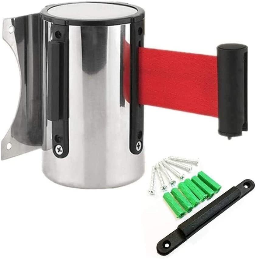 Ceinture de barrière rétractable murale 2m et ruban de guidage des foules