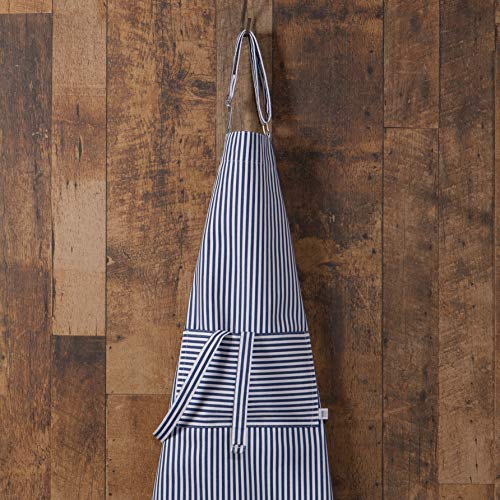 Tablier de cuisine en coton Now Designs bleu roi à rayures